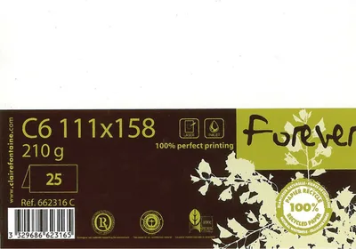 Image de Carte double Forever C6 210g blanc 25 pièces