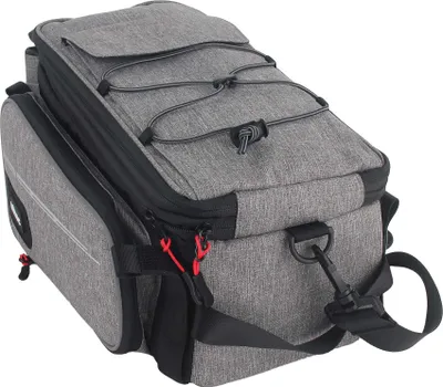 Obrázok produktu pre Wiltec taška na nosič batožiny sivá, taška na bicykel nosič batožiny do 20 l úložného priestoru, vodeodolná taška na bicykel, taška na batožinu jednoduchá manipulácia