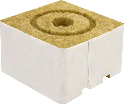 Produktbild von 40x Steinwolle Kulturblock Tomate 10x10x6,5cm Loch 25x37mm Anbau Hydrokultur