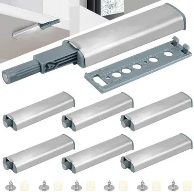 Produktbild von Unyqoos® 6er-Set magnetische Druckverschlüsse für Schrank- & Möbeltüren und Schubladen ohne Griffe, Push-to-Open, Edelstahl & POM