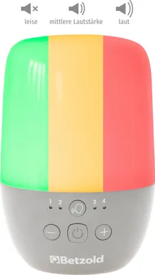 Produktbild von Betzold Lärmlicht mit Farbwechsel, 4 Intensitätsstufen, Alarmfunktion, mobil, 17,5 cm H, 12 cm Ø für Klassenzimmer