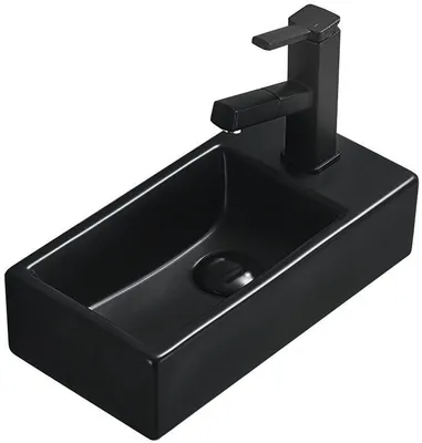 Zdjęcie produktu dla Mexen Inez umywalka nablatowa lewa 40 x 20 cm, czarna mat - 21484085L