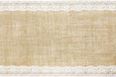 Produktbild von Jute Tischläufer Spitze Rand 28 cm x 2,75 m - Einheitsgröße