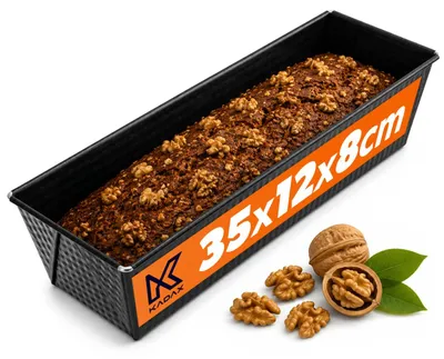 Produktbild von KADAX Rechteckige Brotbackform "Ellos", Kuchenform mit Antihaftschicht, Backform, Schwarz, 35 cm