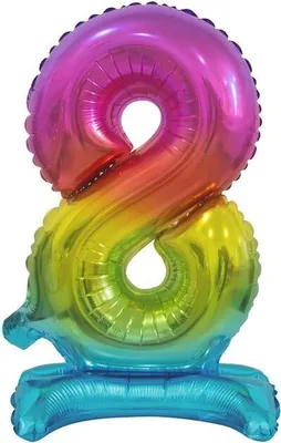 Produktbild von Balon foliowy cyfra 8 stojący kolorowy 74 cm