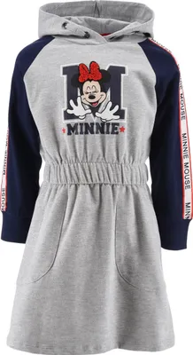 Produktbild von Minnie Mouse Sweatkleid Kinder langarm Kleid Dress, Farbe:Grau, Größe:116