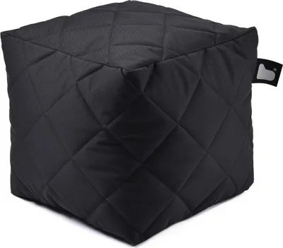 Productafbeelding van Extreme Lounging - b-box, gestikte voetenbank - vierkant - geschikt voor binnen en buiten - UV- en waterbestendig - 40x40 cm - zwart