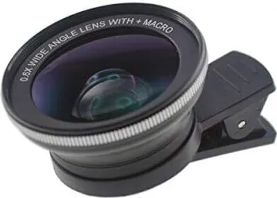 Produktbild von System-S Universal Clip-On Linse Vollbild Weitwinkel + Macro Objektiv für Smartphone und Tablet PC