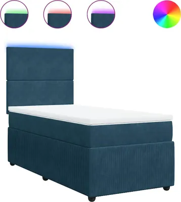 Produktbild von vidaXL Boxspringbett mit Matratze Blau 90x190 cm Samt