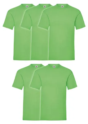 Produktbild von 5er Pack Fruit of the Loom Valueweight T-Shirt + GRATIS MyShirt Stoffbeutel Farbe: lime Größe: XL