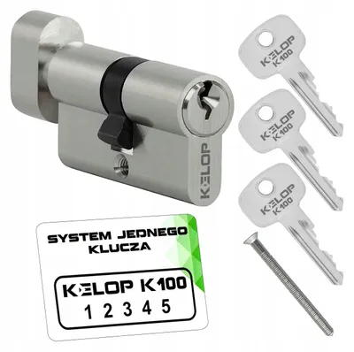 Produktbild von Kelop K100 Türzylinder mit Knebel, Nickel, Gleichschließung