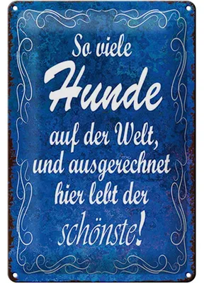 Produktbild von Blechschild Spruch 20x30cm so viele Hunde auf der Welt