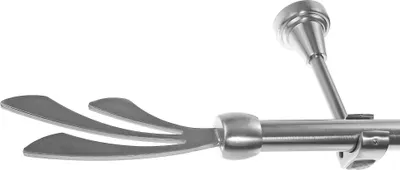 Produktbild von Edelstahl Look Gardinenstange 20mm Wandträger 1-läufig Schweif, Länge wählbar H50 E84 R