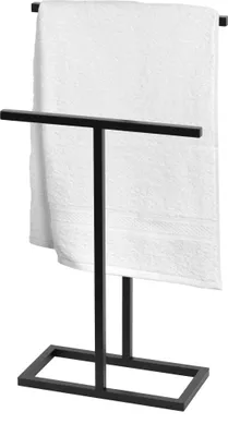 Produktbild von FRAMADO Metall Handtuchständer 2-armig, Badetuchhalter, Schwarz, 2-armig, 45x20x85cm