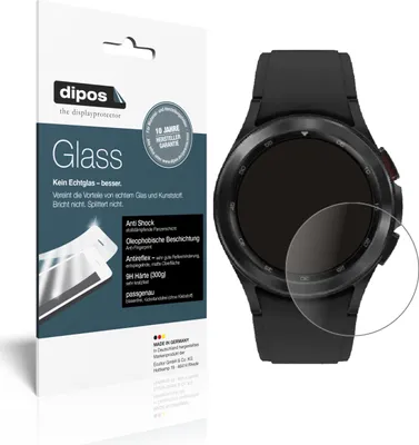 Produktbild von 2x Schutzfolie für Samsung Galaxy Watch 4 (44 mm) matt - Anti-Shock 9H Folie dipos Glass Kunststoffglas