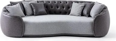 Obrázok produktu pre Trojmiestna pohovka Chesterfield 3 miestna sivá látková pohovka látková čalúnená pohovka