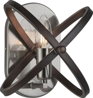 Immagine prodotto di Lampada da parete in metallo E14 L: 23 cm Peltro Nero Rustico