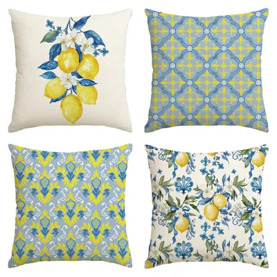 Kissenbezug-Set 4er-Pack 40x40 cm Zitronenblüten