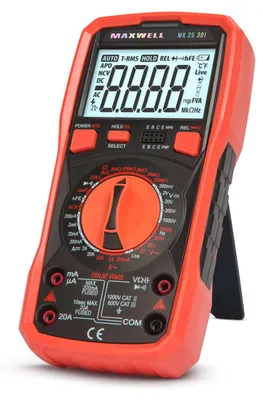 Obrázek produktu pro Digitální multimetr True RMS – řada 300 s testováním tranzistorů, diod a průchodu, podsvícením a ukládáním dat [25301]