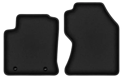 Produktbild von Velours-Fußmatten Vorne für Ford Focus MK1 FL 2001-2004 (Schrägheck/Limousine/Kombi) – 2-tlg, Schwarz, passgenau – Wielganizator DURBAN