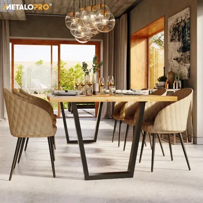 Produktbild von MetaloPro Tischbeine Atria Lite – 2x Schwarze Metallbeine in Trapezform für Minimalistische Ess- und Arbeitstische in Modernen Interieurs , 72cm