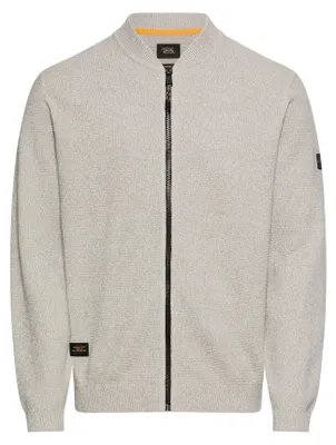 Zdjęcie produktu dla Kardigan męski marki camel active, szary, z kołnierzem typu bomber, rozmiar XXL (odzież męska)