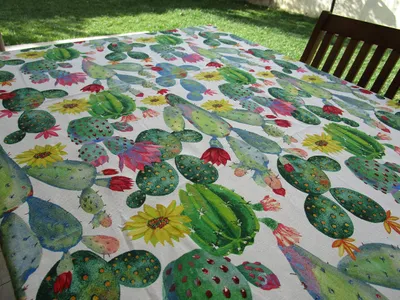 Tischdecke Kaktus-Motiv, 100% Baumwolle, 140x300 cm