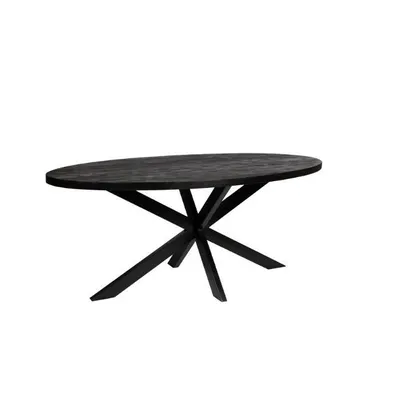 Produktbild von Zita Home Esstisch, oval, 180 cm, Mangoholz, Schwarz, skandinavisch, modernes Design