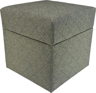 Zdjęcie produktu dla Pufa SAWANA 40x40 cm pikowana kwadratowa otwierana do salonu ze schowkiem jasno szara