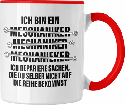 Produktbild von Trendation - KFZ Mechaniker Geschenk Lustig Tasse Automechaniker Werkstatt Tasse (Rot)