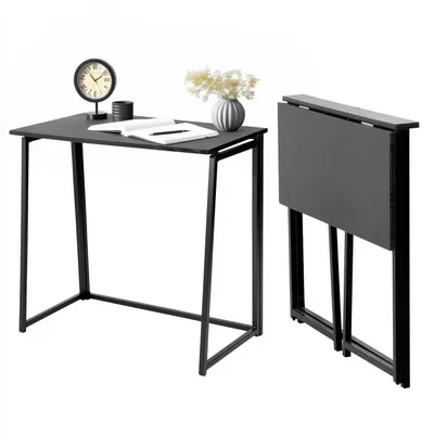 Produktbild von Meubles Cosy Klappbarer Schreibtisch / Computertisch im Industrial-Stil aus Holz und schwarzem Metall - ASCOLI