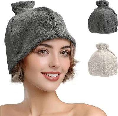 Produktbild von Famanu Saunahat aus Baumwolle - weiche unisex Sauna-Mütze in Grau