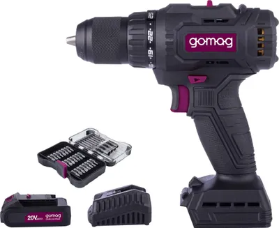 Produktbild von Gomag Akku-Bohrschrauber GO-BS60BL 20V Akkuschrauber mit 60 Nm 2,0 Starterkit