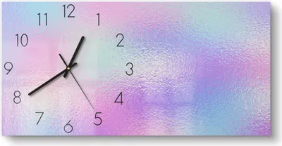 Produktbild von DEQORI Glasuhr 60x30 cm Zahlen 'Milchglas vor Pastell' Wanduhr Glas Uhr Design leise