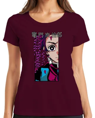Produktbild von 竈門炭治郎 鬼滅の刃 Anime Manga Cosplay Fan Geschenk Damen T-Shirt, Burgundy, M