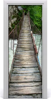 Produktbild von Tulup Türaufkleber 75x205 cm Dekorative Aufkleber Selbstklebend Wasserdichte Tapete Abnehmbar Schlafzimmer Wohnzimmer Wohnkultur - Hängebrücke