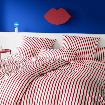Produktbild von elegante Bettwäsche-Garnitur Mako-Satin Double Farbe Himbeerrot Größe 155x220+80x80