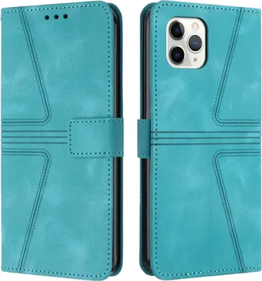 Produktbild von Für iPhone 11 Pro Triangle Solid Color Leather Phone Case (Grün)