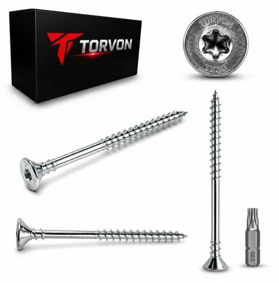 Produktbild von TORVON Premium Distanzschrauben Justierschrauben Senkkopf TX30 6 x 145 mm 100 St. inkl. BIT, KI-generiertes Bild