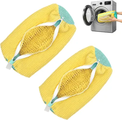 Obrázok produktu pre Vrecko na pranie topánok set 2 ks, 360°, polyester, žltá, pre tenisky