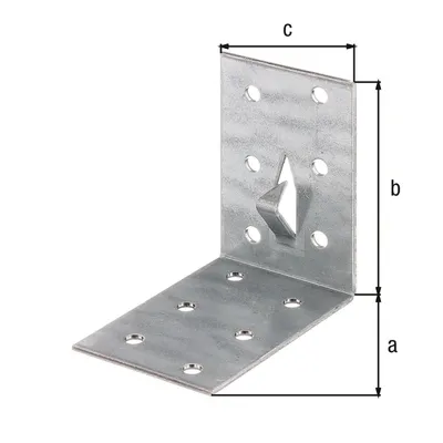 Produktbild von GAH-Alberts Lochplattenwinkel mit Fixierkralle zum Einschlagen, Stahl, Stahl, 4,5 mm, 25 Stück(e), 4 cm, 6 cm