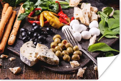 Produktbild von MuchoWow® Poster Lebensmittel - Käse - Paprika 60x40 cm - Schlafzimmerdekoration