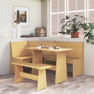 Produktbild von The Living Store Eckbank 151 cm Honigbraun Massivholz Kiefer