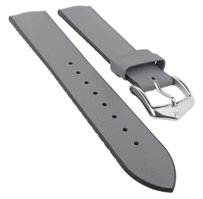 Produktbild von HIRSCH Performance L | Uhrenarmband Leder Segeltuchoptik Grau 31015S, Stegbreite:18mm