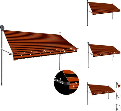 Immagine prodotto di vidaXL Tenda da sole retrattile a comando manuale con LED 300 cm arancione marrone - Tende da sole