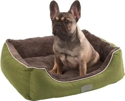 Produktbild von Hundebett Katzenbett KERBL Samuel, 50 x 40 x 15 cm, Grau/Dunkelgrau, Atmungsaktiv, Wendekissen Waschbar