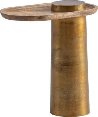 Produktbild von Beistelltisch Mango Massivholz Metall 50x30x52cm Oval Modern