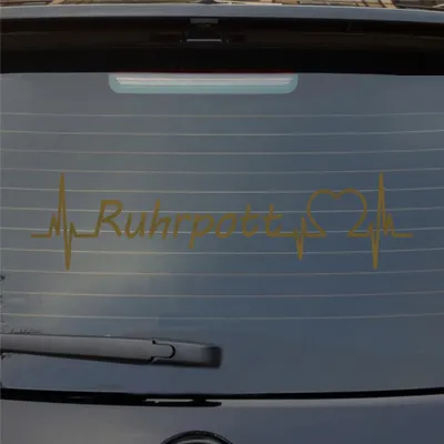 Produktbild von Heckscheibenaufkleber Ruhrpott Puls Herzschlag Auto- mit Ferien Region Motiv 55x14 cm Gold Auto Aufkleber Sticker