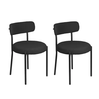 Produktbild von 2er Set Esszimmerstuhl Moderner Polsterstuhl Schminkstuhl Wohnzimmerstuhl Schwarz