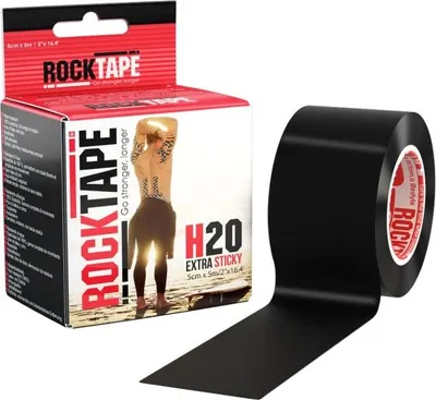 Image de RockTape H20 Kinesiotape - Ruban adhésif pour le sport - 5 cm x 5 m - Noir
